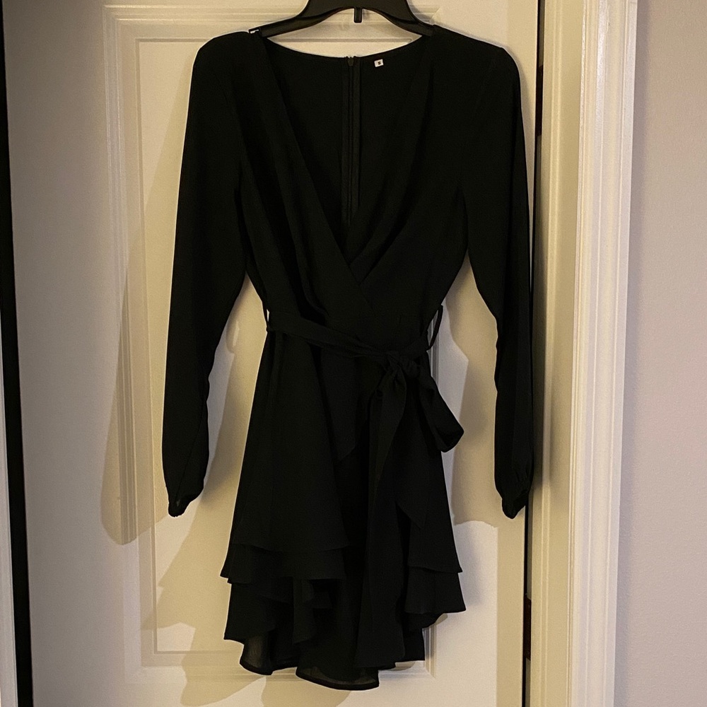 Elegant Black Wrap Dress